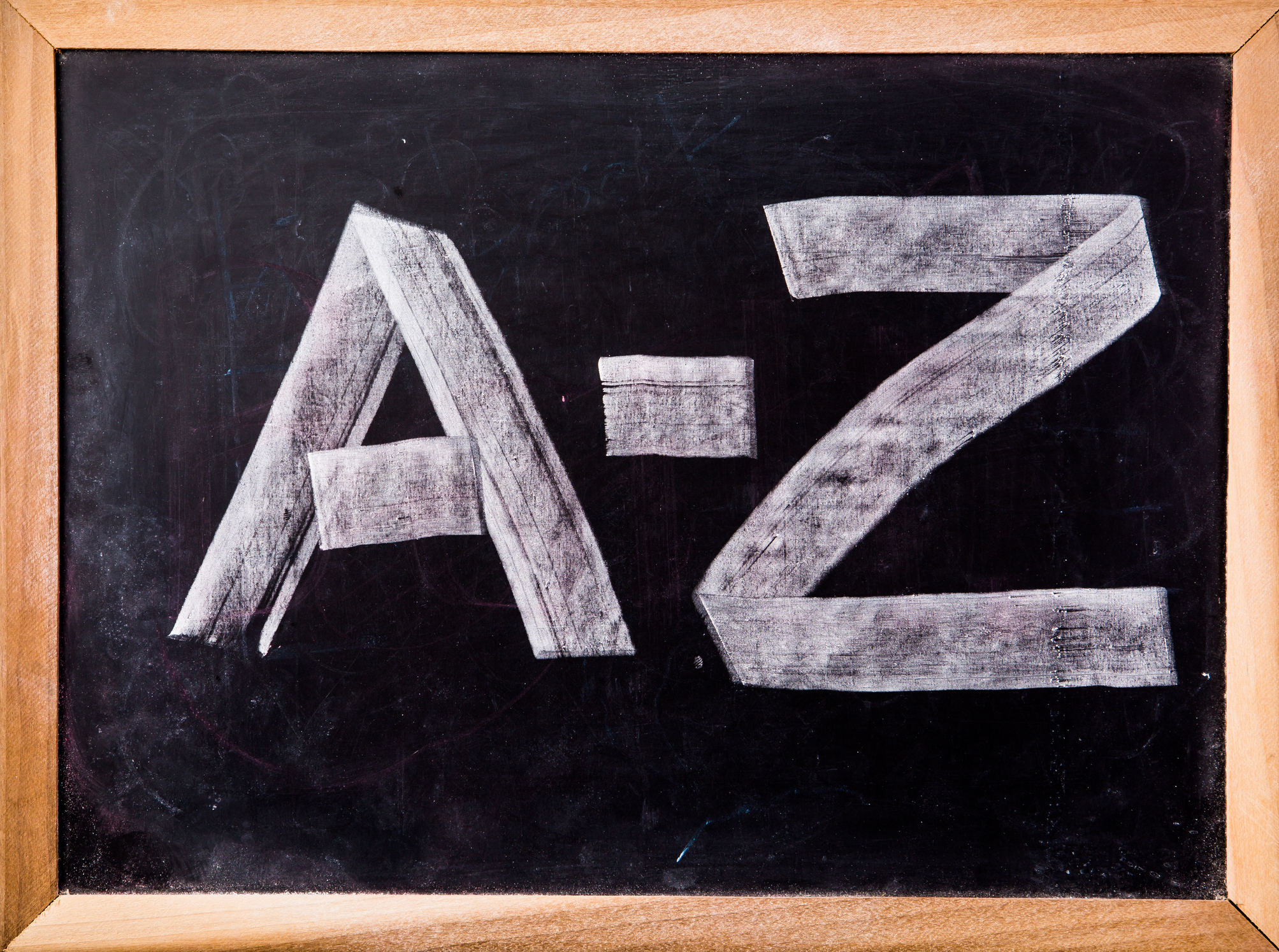 A-Z word on blackboard